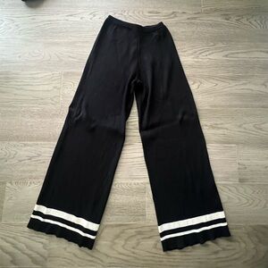 DISSH Black and White Ribbed Sweater Pants | M